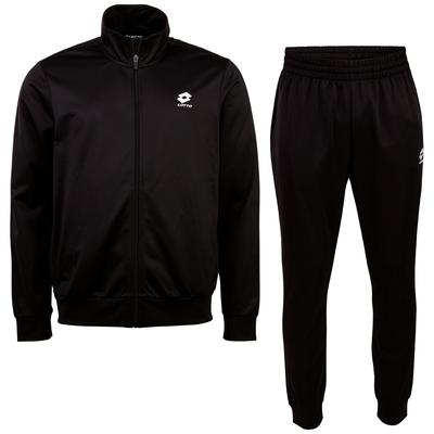 Trainingsanzug LOTTO, Herren, Gr. XXL (60/62), schwarz (caviar), 100% Polyester, unifarben, Sportanzüge Trainingsanzug, - besonders leicht & bequem
