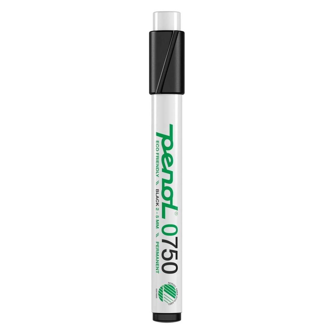 Penol Marker 0750 sort 2-5mm skå spids permanent - (10 stk.) (10x) (12707501)