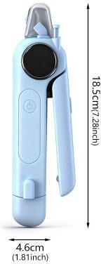 Happy Pet Pantry Glow Trim 2 In 1 Pet Nail Grinder & Pet Nail Clippers With Dual LED Safety Lights blue