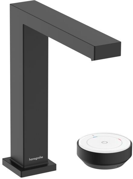 Hansgrohe Tecturis E 2-Loch Waschtischarmatur 73053670 mit Ablaufgarnitur, CoolStart, mattschwarz