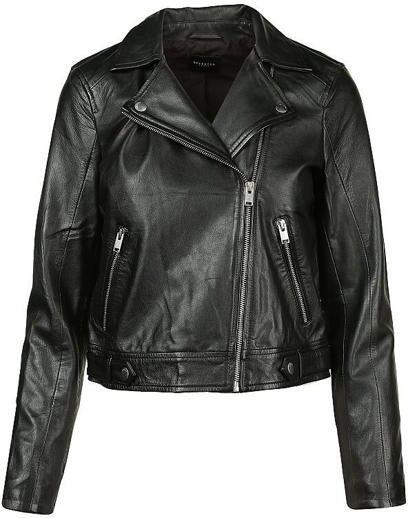SELECTED FEMME Lederjacke  schwarz   42 42