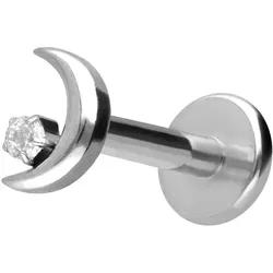 Titan Labret mit Innengewinde MOND + KRISTALL