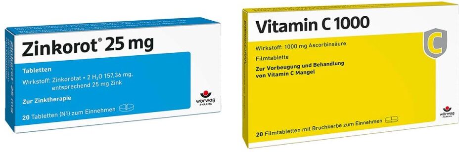 Wörwag Zinkorot 25 Mg Zink Tabletten+ Vitamin C1000 Filmtabletten 1Set