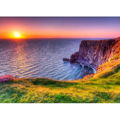 Fototapete PAPERMOON "Sunset at Moher Cliffs", bunt, B:3,5m L:2,6m, Vlies, Tapeten