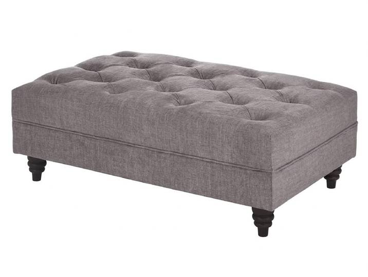 Xlmoebel Polsterhocker Grauer weicher Hocker Kutschenverzierung Textil-Fußhocker Chesterfield (1 St., 1-tlg), Kutschenverzierung, Chesterfield-Design