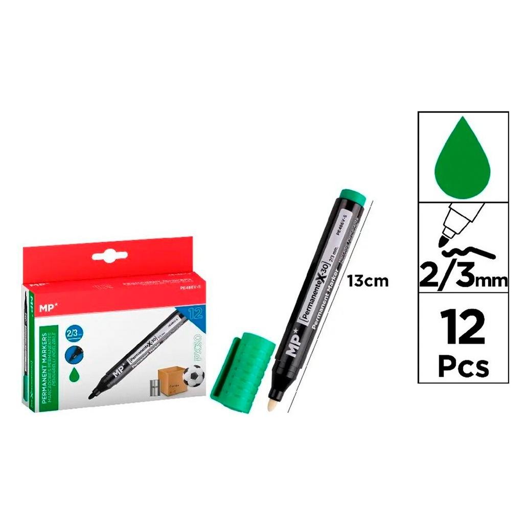 MP Grüner Permanentmarker, px30, 12 Stück, Blisterverpackung (12x) (57528592)