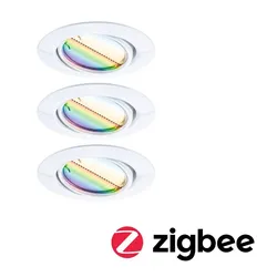 Paulmann 92466 LED Einbauleuchte Smart Home Zigbee Base Coin Basisset rund 90mm 20° 3x4,9W Weiß