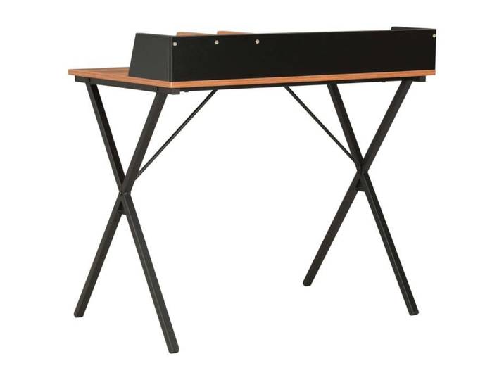 Bureau noir - GKK - et marron 80x50x84 cm - multi-rangements - Desgin moderne @286