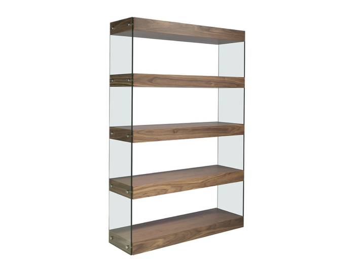 Étagère en effet bois noyer et verre