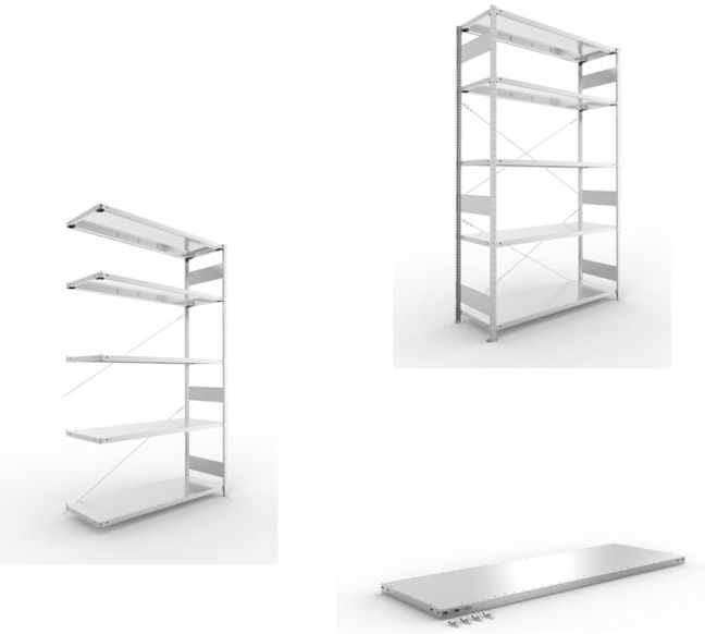 Set META-Regalbau GmbH& Co. KG S3 CLIP 200 AR 2500x1500x500 mm in verzinkt...