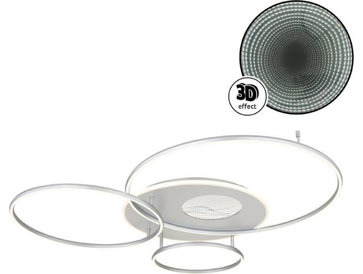 Globo Lighting Plafonnier aluminium brossé argent mat\, LED