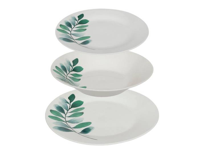 Secret de Gourmet Essgeschirrset Vegetal Mehrfarben, Mehrfarbig, Keramik, Rund, 27x2.1x27 cm, Geschirr, Geschirrsets