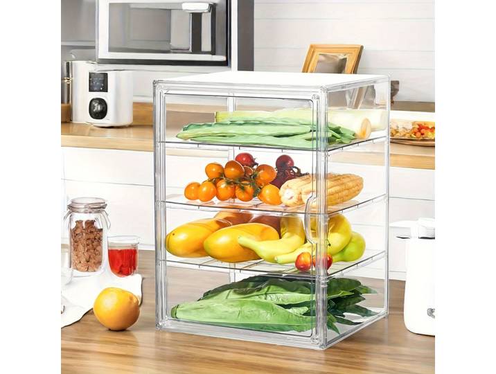 Vitrine de Comptoir Réglable à 4 Niveaux pour Pâtisseries et Boulangerie avec Couvercle, Présentoir pour Biscuits, Gâteaux d'Anniversaire et Chips