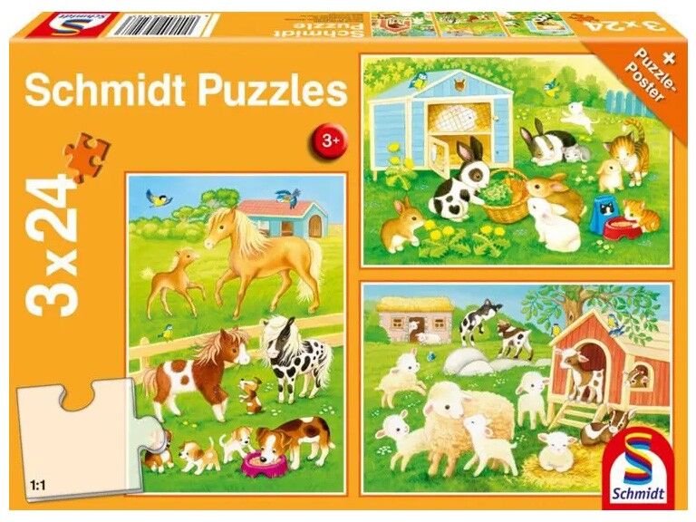 Puzzle 3x24 pcs Mes amis de la ferme - Schmidt