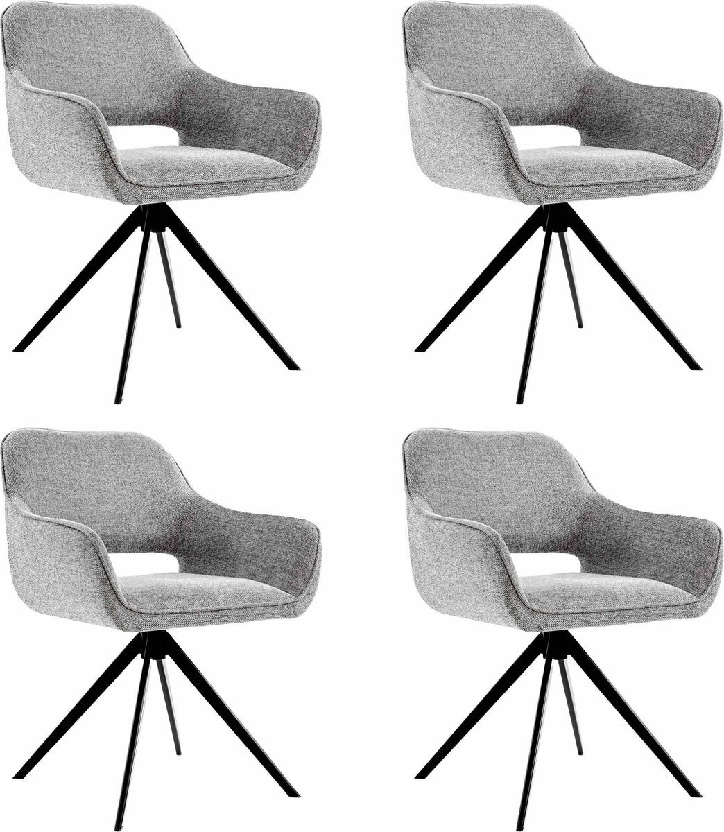 Set van 4 Kick draaistoelen Miyo uit de Kick Collection - Donkergrijs