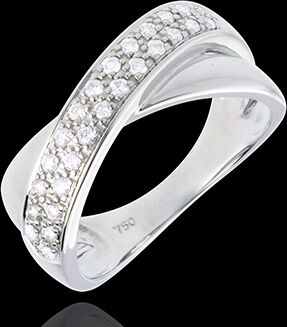 Edenly Diamantring Ellipse in Weissgold semi besetzt - 0.26 Karat - 26 Diamante