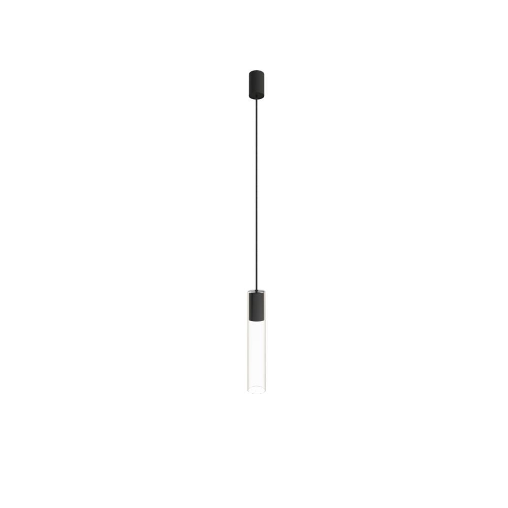 Lyora Glazen hanglamp Cylinder zwart en transparant