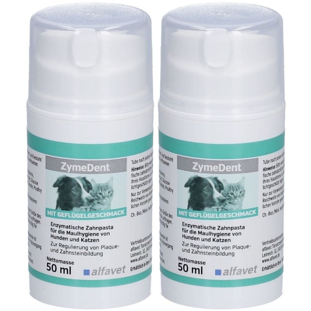 Zymedent enzymatische Zahnpasta f.Hunde/Katzen 2x 2x50 ml Tube