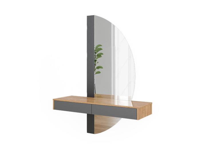 Vicco Schminktisch Melisa, Grau, 120 cm mit LED-Spiegel, Holzwerkstoff, 3 Fächer, Rechteckig,Rechteckig, 120x161.1x40 cm, Schlafzimmer, Schminktische