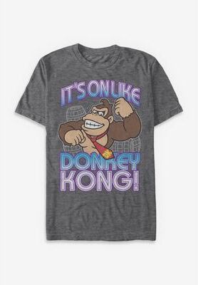 Men's Big & Tall Nintendo Donkey Kong Tee by Nintendo in Charcoal Heather (Size 3XL)