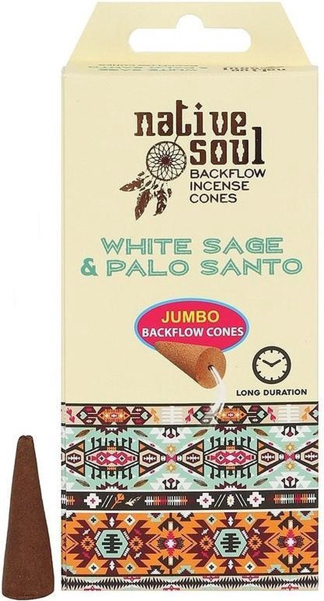 Green Tree Candle Company Native Soul White Sage & Palo Santo backflow kegelwierook (8 stuks)