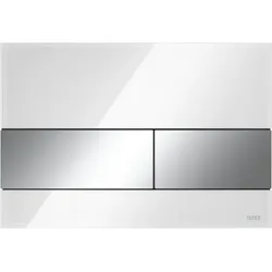 TECE TECEsquaresquare Betätigungsplatte 9240802 Glas weiß, Tasten chrom glänzend