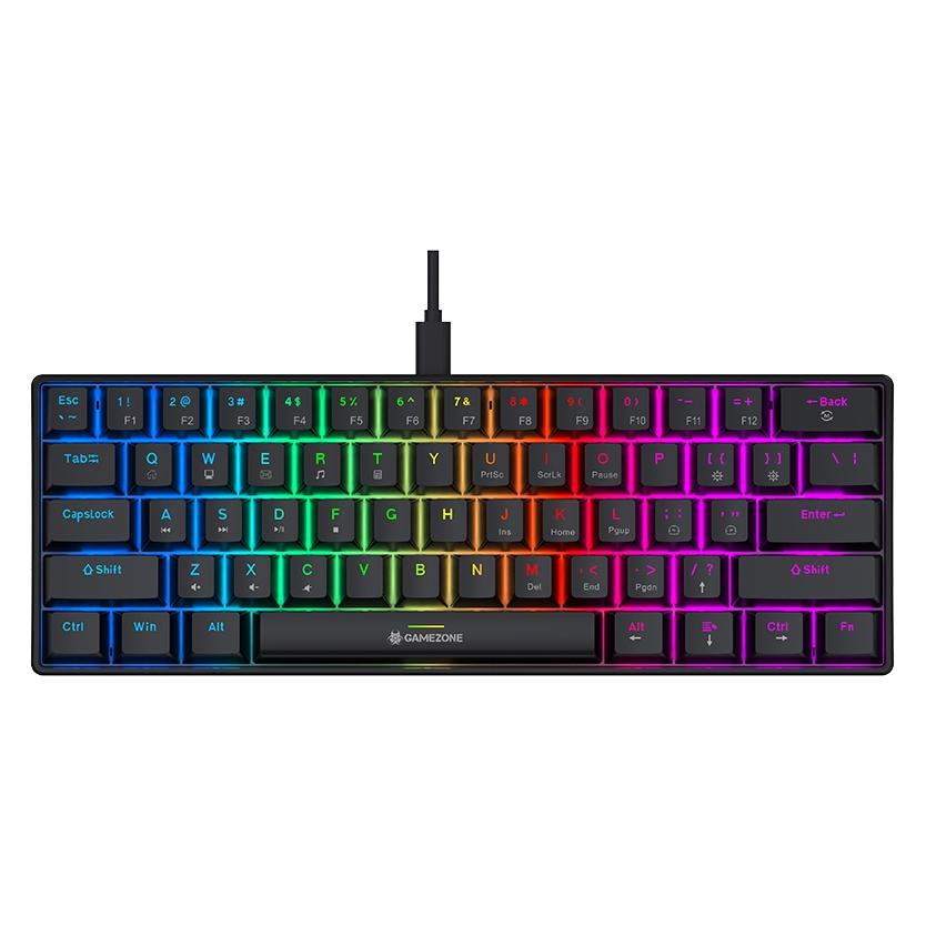 Tracer Klawiatura gamingowa GameZone Claws 61 przewodowa mechaniczna podświetlana czarna (US, Kabelgebunden) (TRAKLA47872)