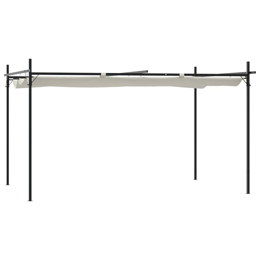 Pergola mit Schiebedach Creme 395x292x230 cm