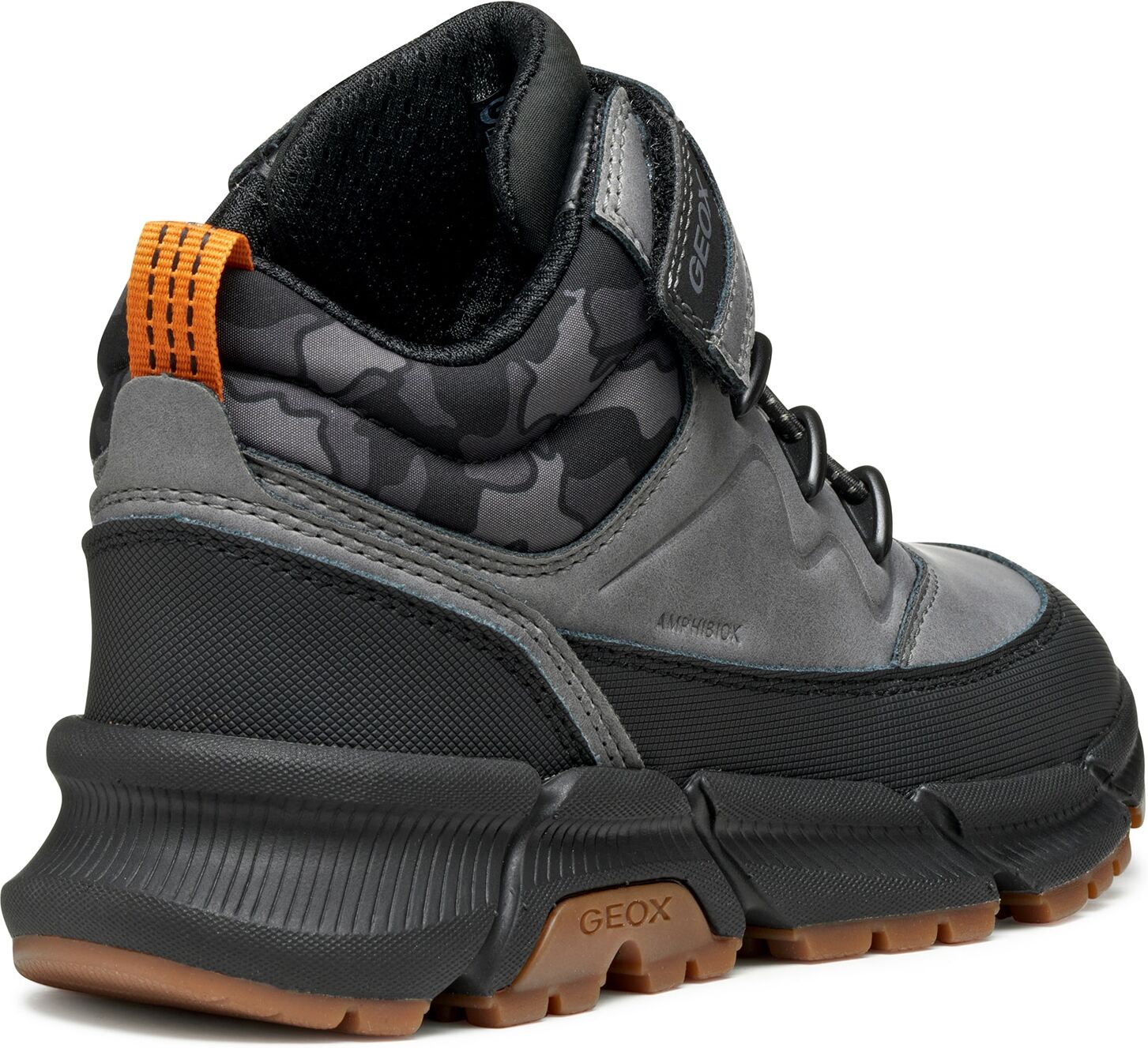 Winterboots GEOX "J FLEXYPER PLUS BOY ABX", Jungen, Gr. 29, grau (grau, schwarz), Lederimitat, Textil, Schuhe Winterboots, Sneaker mit Geox Spezial Membrane, Grössenschablone zum Download grau, schwarz 29