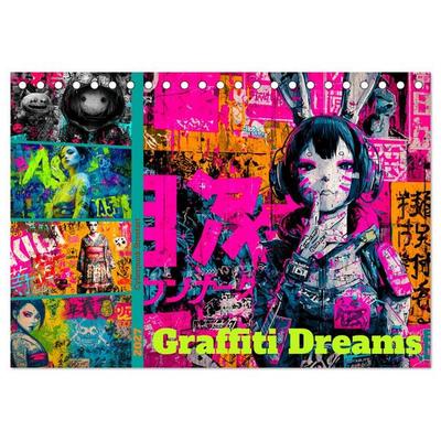 Graffiti Dreams - Cyberpunk Streetart (Tischkalender 2027 DIN A5 quer), CALVENDO Monatskalender