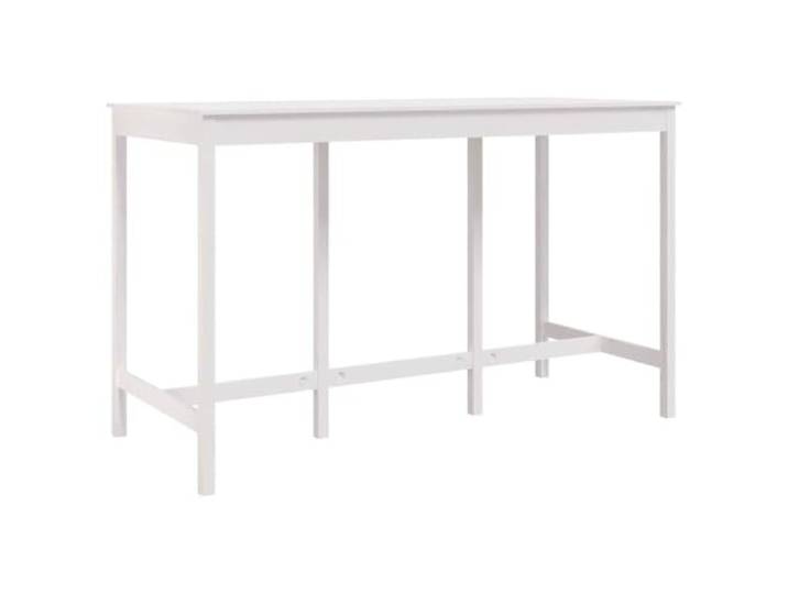 GPUTYGHN Bartisch Weiß 180x80x110 cm Massivholz Kiefer Massives Kiefernholz, gerade Maserung, rustikale Aststellen, robuster Holzrahmen, stabile Tischplatte, Montageanleitung
