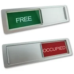 CombiCraft Schiebeschild "Free-Occupied - 5 Stück - in einem silberfarbenen Kunststoffschiebeprofil ca. 178x50mm