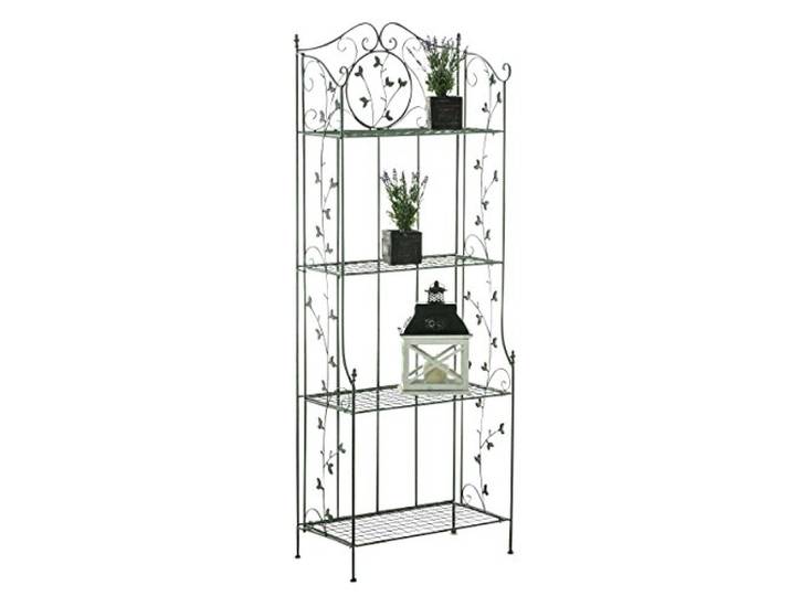 CLP Etagère en Fer Forgé Arona Stable Et Robuste I Etagère De Rangement Pliable I Rangement pour Plantes Epices Décoration Hauteur 158 cm Couleur Vert Antique