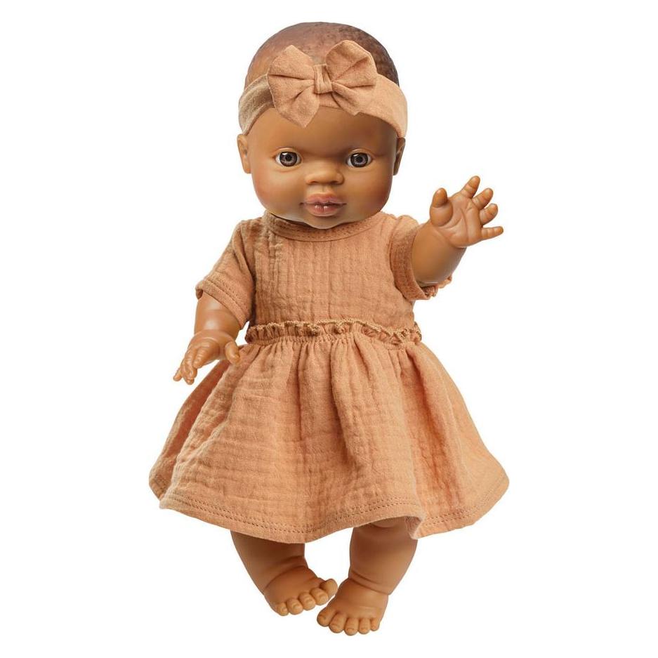 Heless Mädchen-Babypuppe mit braunem Kleid - 34 cm (64921317)