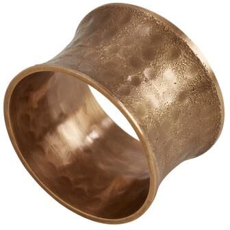 Saro Lifestyle Classic Brass Napkin Rings (Set of 4) - Smooth Curved Silhouette for Timeless Table Styling