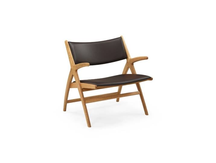 Roots sessel, Eiche Natur Leder Mocca