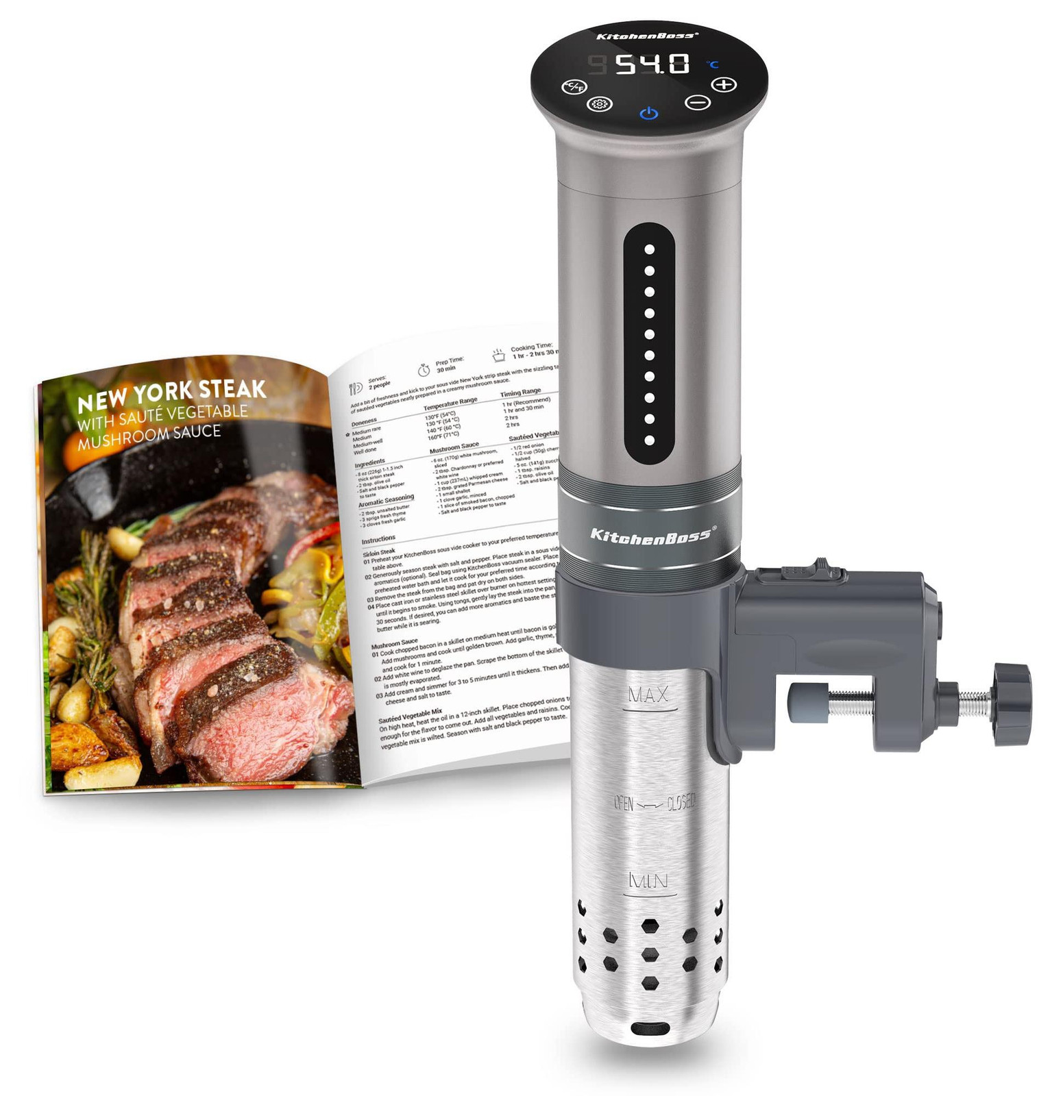 Selius Sous Vide Garer Stick Precisiekooktoestel - 1100 W - 50 Liter - Roestvrij Staal