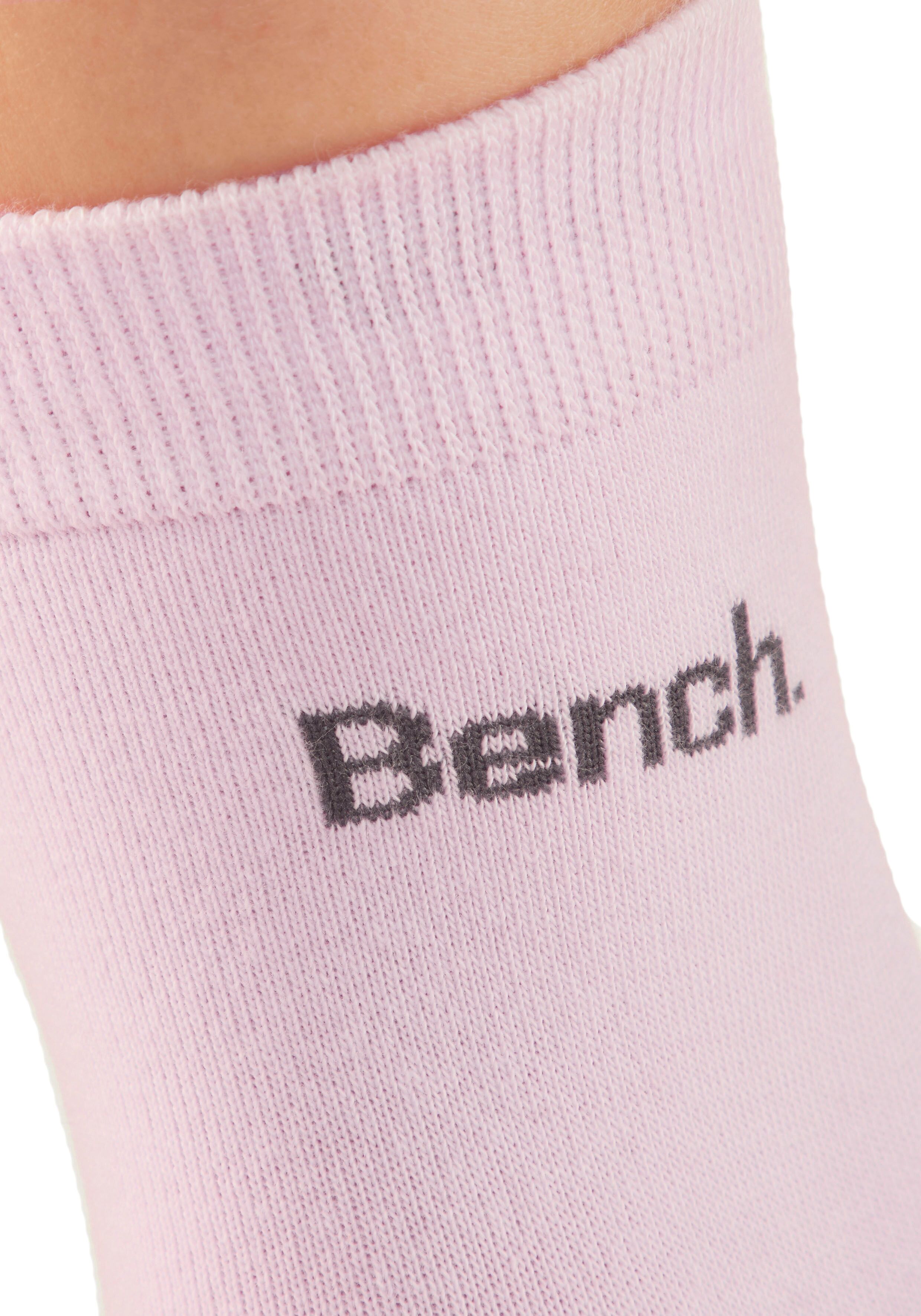 Basicsocken BENCH. "Damen Logosocken", Damen, Gr. 39-42, 2x marine, 2x beige meliert, 2x rosa, 2x hellblau, Baumwollmischung, unifarben, elastisch, Socken Basicsocken, klassisch mit Baumwolle 2x marine, 2x beige meliert, 2x rosa, 2x hellblau 39-42