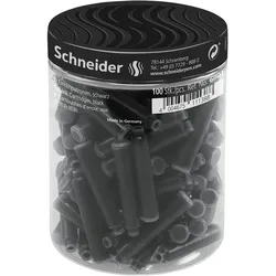6x Schneider, Ersatzpatronen + Tintenfass, Tintenpatrone Standard schwarz Runddose VE=100 Stück (Schwarz, 100 Stk.)