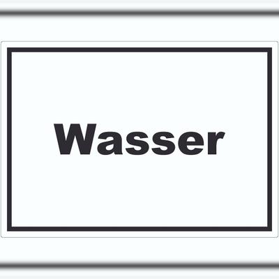 HB-Druck Wasser Aufkleber mit Text Anschluss waagerecht A7 (74x105mm)
