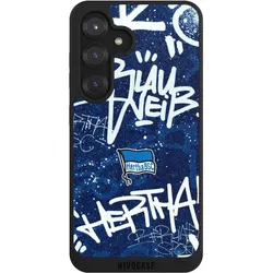 Nivocase Handyhülle für Samsung Galaxy S25 Hülle NIVOpure Case Schwarz Graffiti Hertha BSC Offizielles (Samsung Galaxy S25), Smartphone Hülle, Schwarz