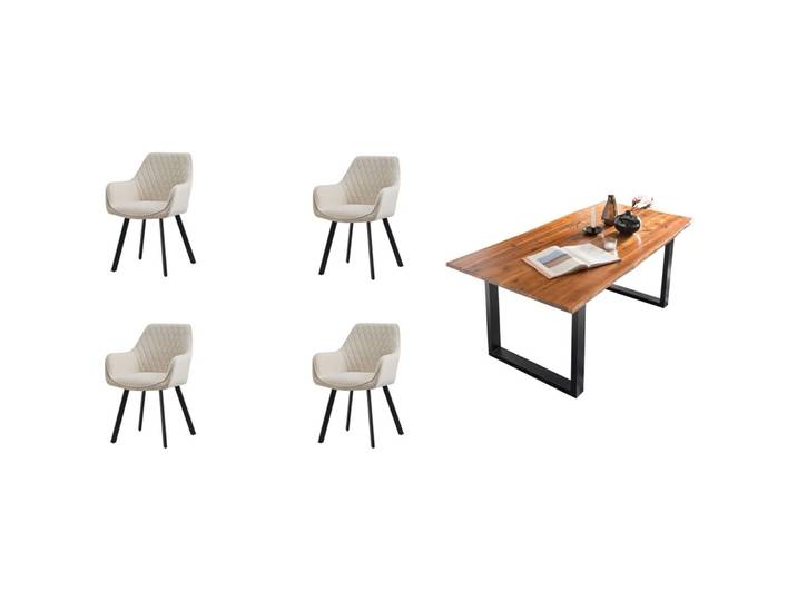 Essgruppe Eats cognac Akazie/Samt B 180 T 90 cm 4 - Essgruppe