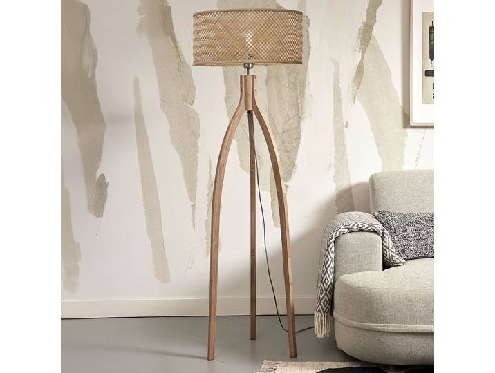 Stehleuchte Java Typ D Ø 50cm Beige/Beige Bambus E27