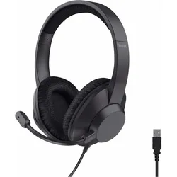 Trust Ayda Max Usb-Enc Headset (Kabelgebunden, USB-A), Office Headset, Schwarz