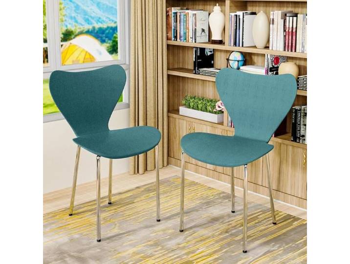 Lot de 2 Chaise Salle de Manger PIPIPOXER - Chaise à Manger en Plastique - 45 5x40x82 5 cm - Bleu