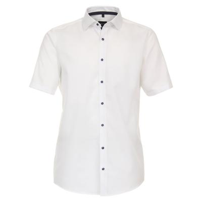 Businesshemd VENTI "VENTI Businesshemd Kurzarm Print", Herren, Gr. 36, Normalgrößen, weiß, 100% Baumwolle, bedruckt, schmal, Hemden