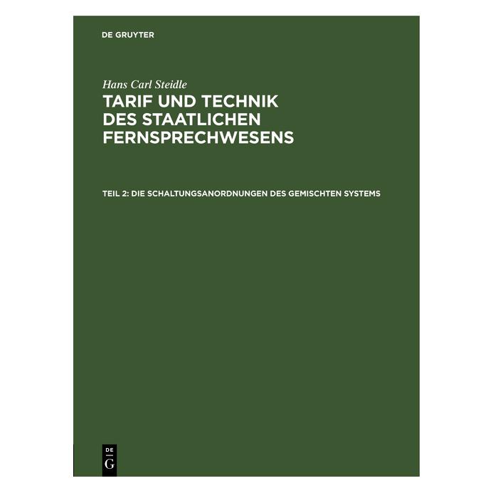 De Gruyter Steidle:Hans Carl Steidle: Tarif und Te (Deutsch, Hans Carl Steidle, 1906) (67828307)