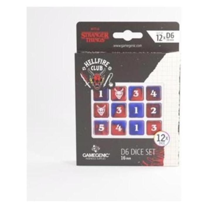 Gamegenic Stranger Things - Hellfire Club D6 Dice Set (12x) 16mm Sprachunabhängig (GGS50030)