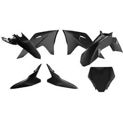 Racetech, Motorrad Zubehör, (RTECH) KUNSTSTOFFSATZ GAS GAS MC 65 '24-'25 FARBE SCHWARZ