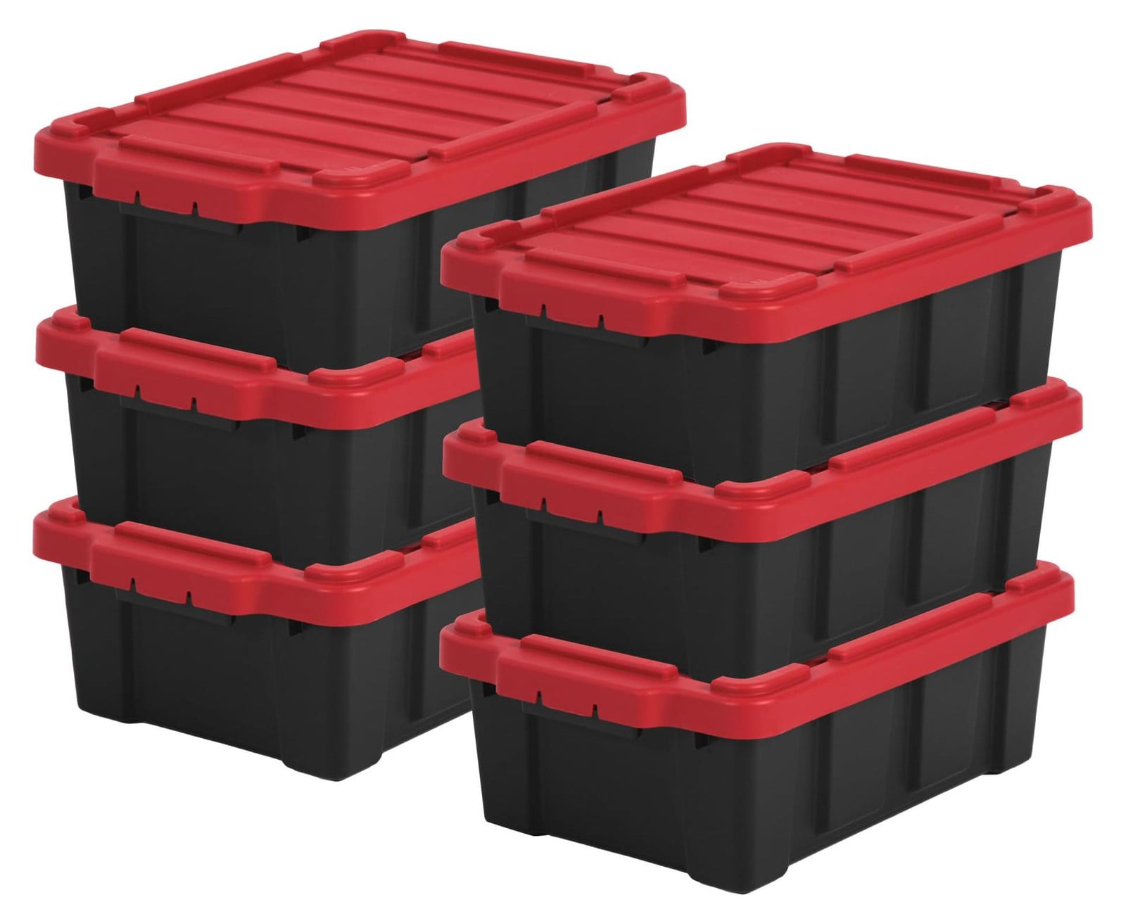Iris Ohyama Set van 6 Opbergboxen 12,5 liter Rood DDSKT-130